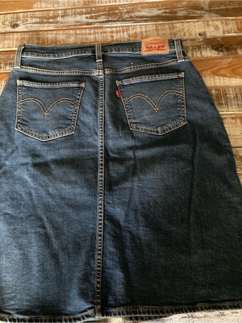 Levi's Dark Blue Denim Skirt with Back Pockets